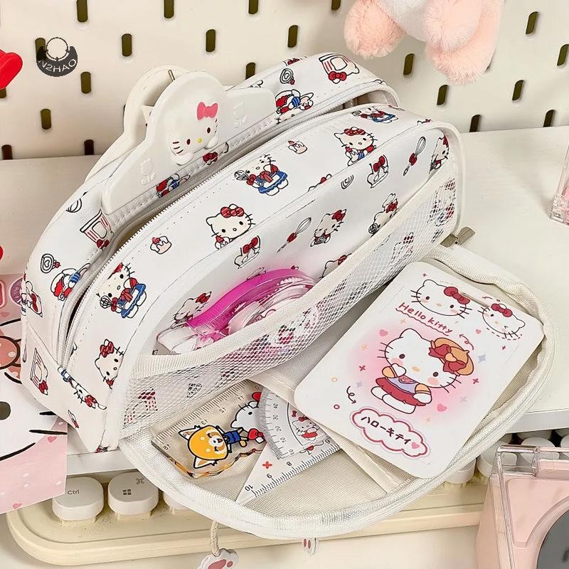 N2hao Sanrio Hello Kitty Pachacco Hộp Đựng Bút Hoạt Hình Dễ Thương Bilayer Dung Tích Lớn Bút Túi Bảo Quản Đồ Dùng Học Tập Thời Trang Quà Tặng Kawaii QZZ