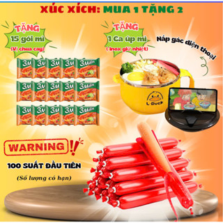 [MUA 1 TẶNG 2] - MUA 1KG XÚC XÍCH ĂN LIỀN 35G - TẶNG 15 GÓI MÌ 3 MIỀN + 1 CA ÚP MÌ - Thơm ngon, đậm đà