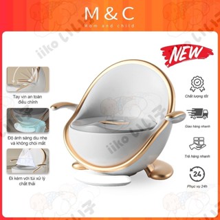 Bô Vệ Sinh Cho Bé Bồn Cầu Thông Minh Cho Trẻ Em 6 Tháng Đến 4 Tuổi Có Đèn Chất Liệu Nhựa PP Cao Cấp