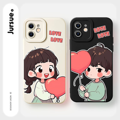Ốp lưng nam nữ cặp đôi dễ thương đẹp hoạt hình Anime độc lạ ngầu ngộ nghĩnh chống sốc chống bẩn mềm cho iPhone 17 16 15 14 13 12 11 PRO MAX SE 2020 X XR XS ip 8 7 Plus kute ZC053
