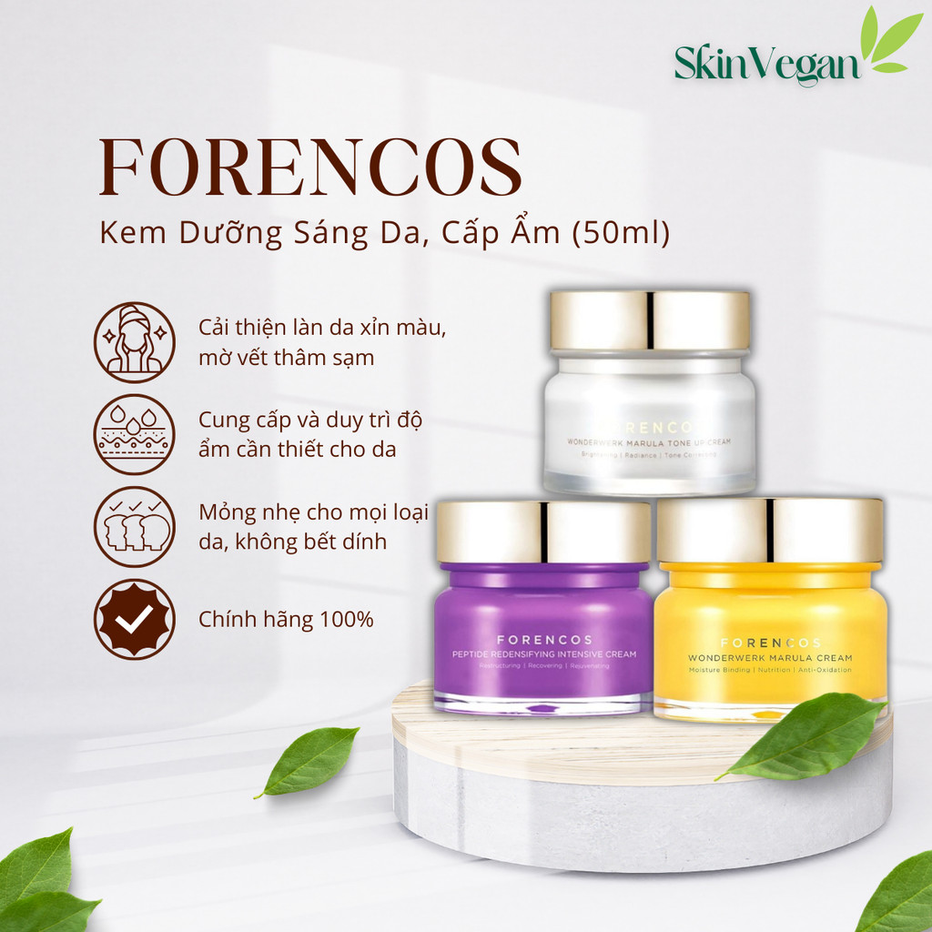 Kem Dưỡng Trắng Da Forencos Wonderwerk Marula Tone Up/ Wonderwerk Marula/Peptide Redensifying 50ml