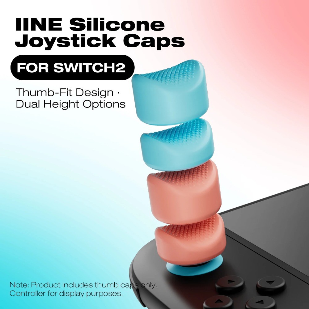 IINE 4 Chiếc Mũ Cầm Ngón Tay Cái Silicon Công Thái Học Cho Nintendo Switch 2 Joycon Joycon Joystick 