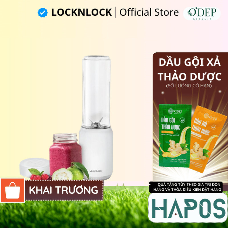 Máy xay sinh tố mini 280ml 150W Blender Locknlock  Chính hãng EJM433WHT  - HAPOS HOF