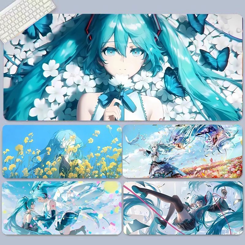 Hatsune miku Mouse Pad Quá Khổ Anime Bàn Phím Pad Chống Trơn Trượt Chống Bụi Bẩn Muku Bàn Pad