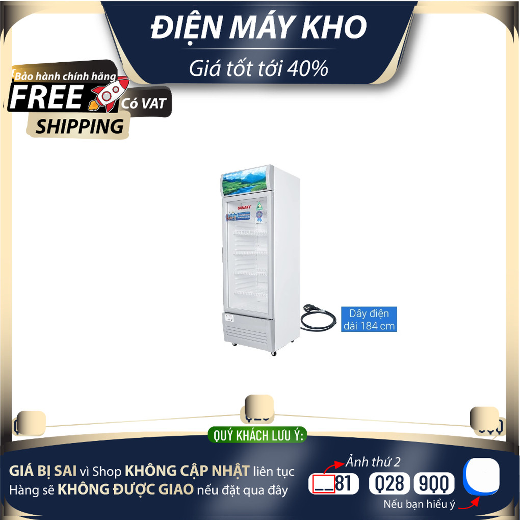 Tủ mát Sanaky VH-308KL 240 LÍT - Bảo hành chính hãng