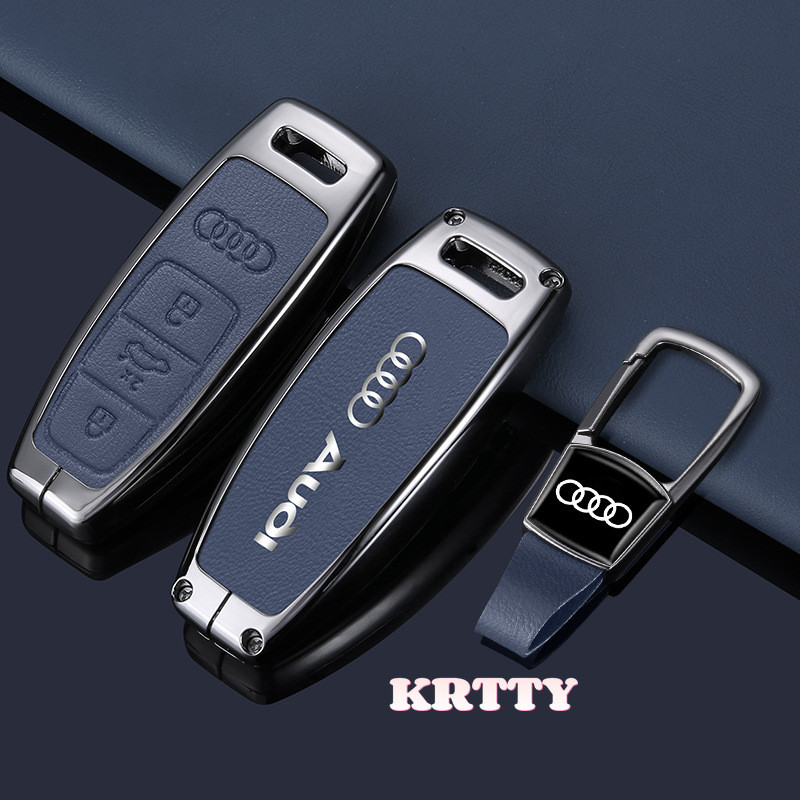 Hợp Kim Kẽm Da Chìa Khóa Xe Ô Tô Vỏ Cho Xe Audi A4L A5 Q7 TT TTS A3 A4 B9 A6 A7 4K A8 E-tron Q5 Q8 C