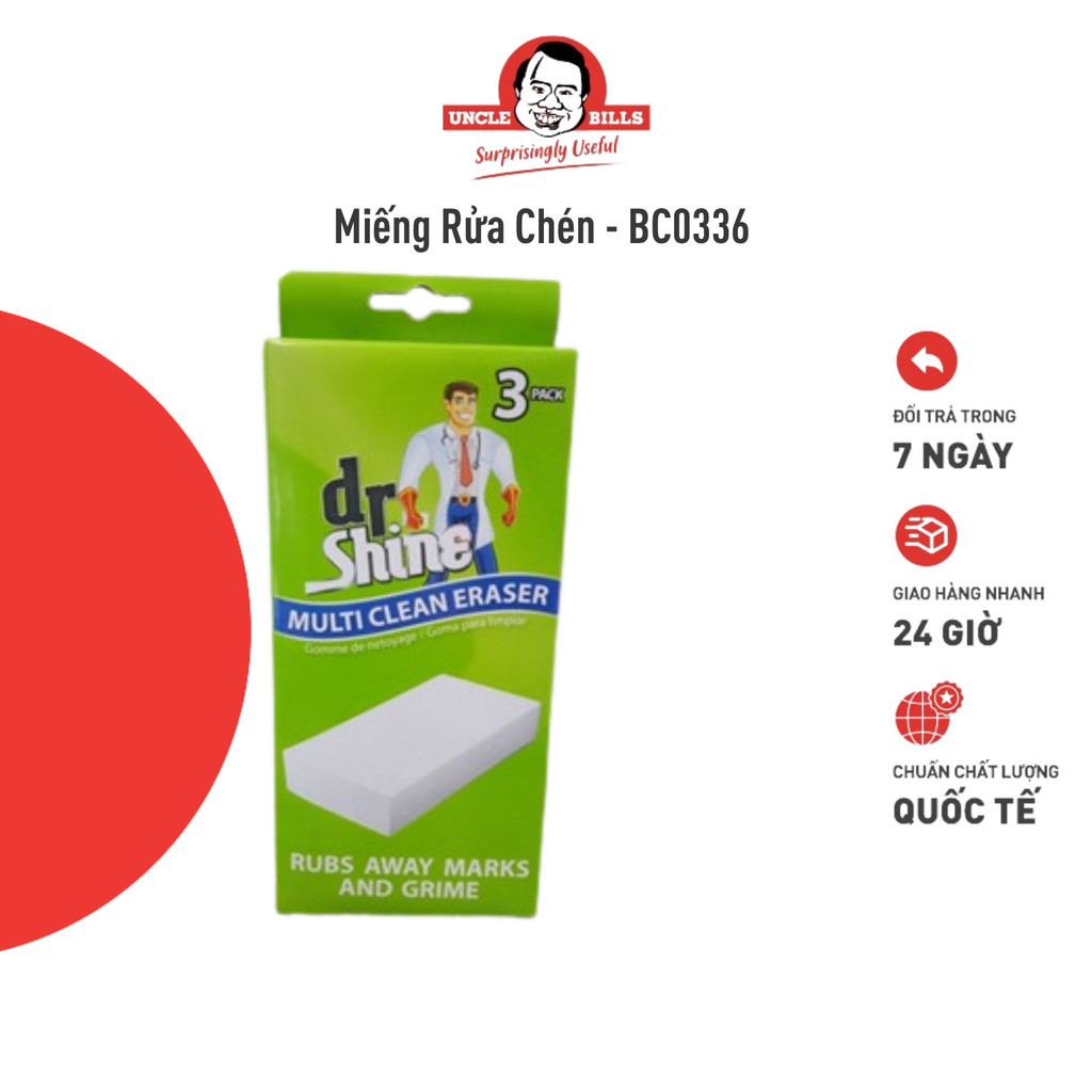 Miếng rửa chén ma thuật 3 cái UNCLE BILLS BC0336 Tẩy rửa sạch