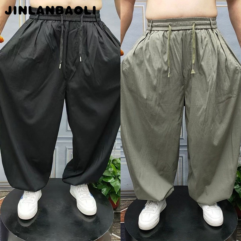 Quần nam thường ngày, quần buộc chân mùa hè, quần áo lao động Haren dáng rộng