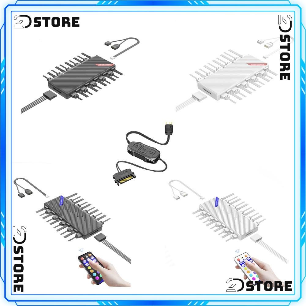 HUB chia Fan 4P PWM và LED 5V 3Pin ARGB (SATA TO ARGB)