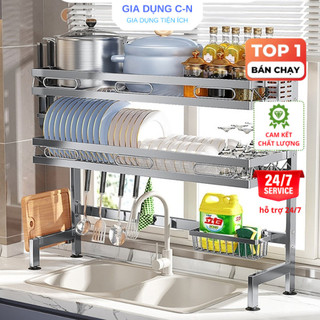  Kệ Để Chén Bát Thông Minh 1 2 Tầng Chất Liệu Inox 304 Thoát Nước Chống Gỉ Kèm Phụ Kiện Cho Nhà Bếp - Gia Dụng Cường Nam 