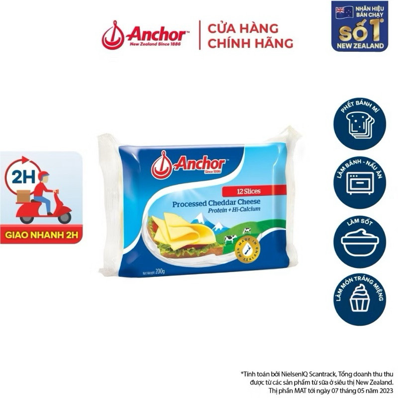 [SALE] Phô mai Lát Cheddar ANCHOR 200g