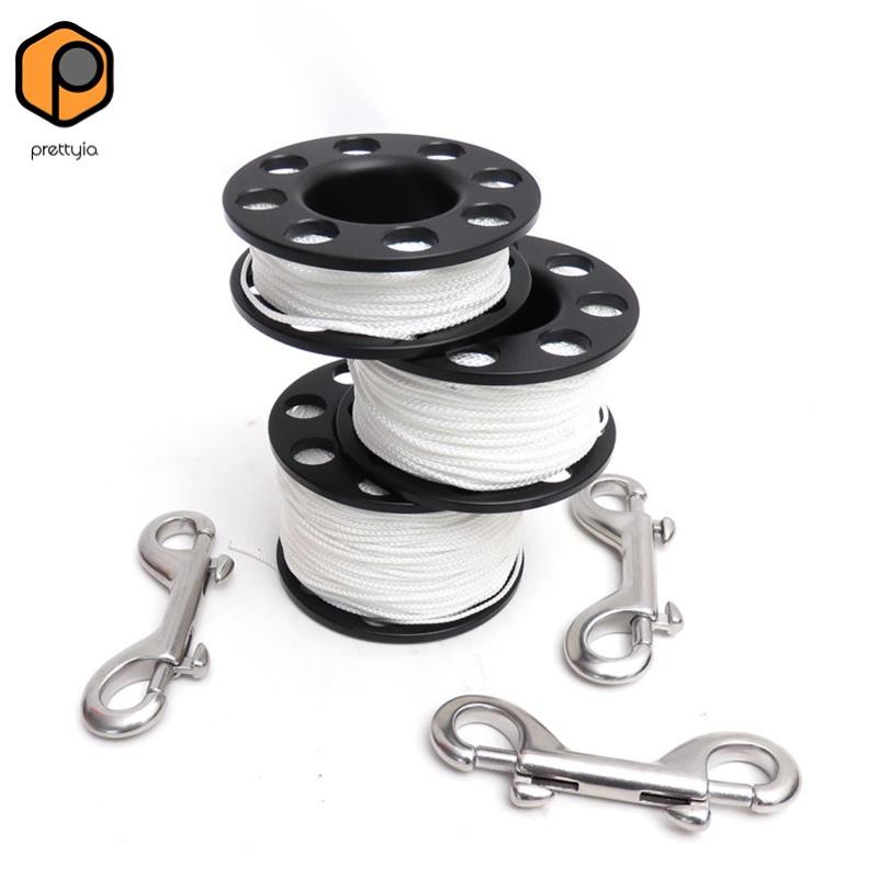 Prettyia Scuba Diving Reel Gear Ngón Tay Cuộn Dây Có Kẹp Cho Dưới Nước Hang Lặn Giải Trí Lặn Lặn Lặn