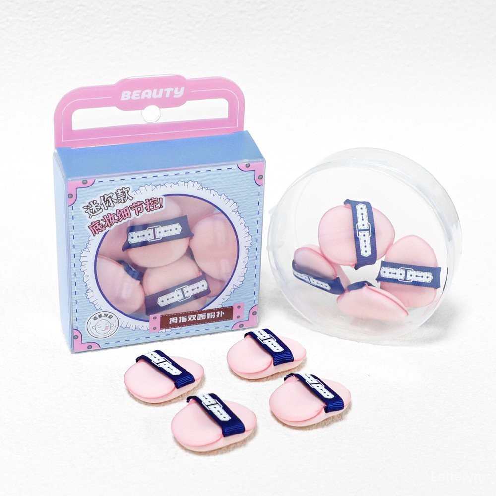 Cao Bồi Ngón Tay Cái Bột Puff 8 Gói Bộ Hộp Kép Ướt Và Khô Chống Hút Bột Trang Điểm Nhỏ Gọn Nền Lỏng 