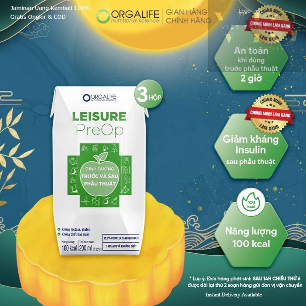 [HỎA TỐC] Thức uống dinh dưỡng y học Leisure PreOp người tiền phẩu thuật giảm insulin,cao năng lượng