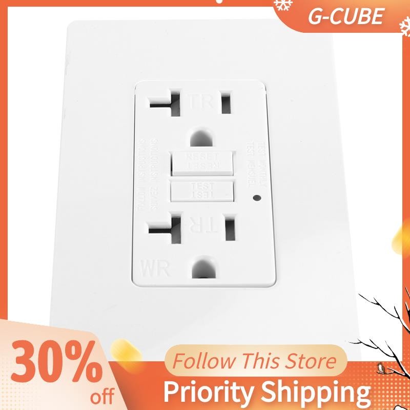 GFCI Outlets 20 Amp, Chống thời tiết ngoài trời (WR), Bộ ngắt mạch đứt gãy mặt đất, Bao gồm tấm tườn