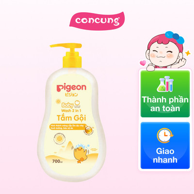 Tắm Gội 2 in 1 Pigeon Hoa hướng dương cho bé 700ml (Không Paraben)