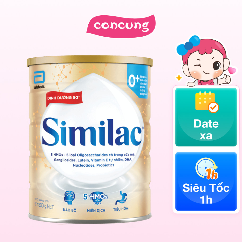 Sữa Similac 0+ 850g (0-12 tháng) (Bao bì cũ: Similac Số 1 900g (0-6 tháng) - Giao bao bì ngẫu nhiên)