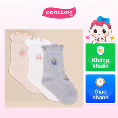 Set 3 đôi vớ Animo M522007-50 (6-12M,Họa tiết)
