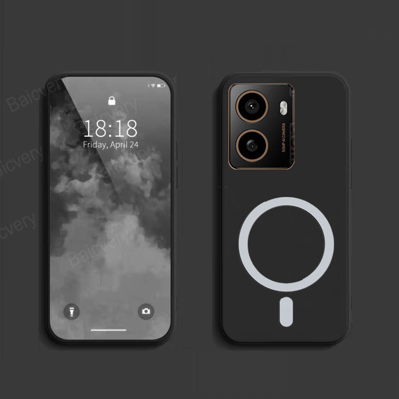 Vỏ cho HMD Skyline TA-1600 Vỏ bảo vệ TPU mềm màu đen có nhãn dán từ tính