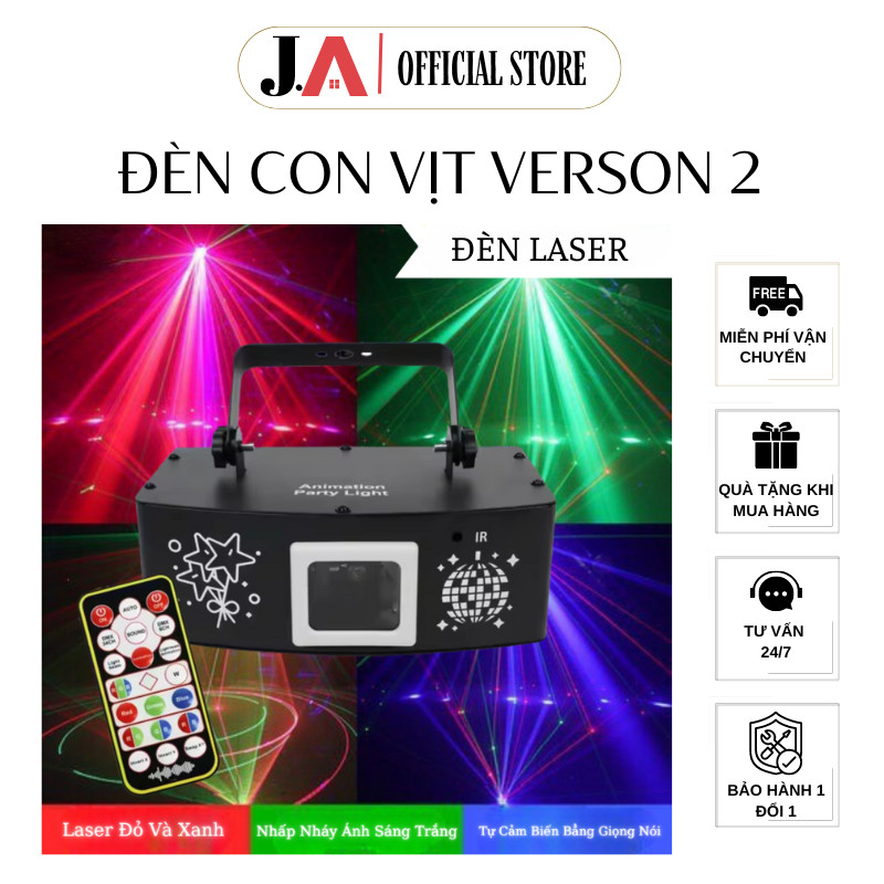 Đèn Laser Con Vịt Verson 2 DMX 512 Đánh Tia Laser Hơn 500 Hiệu Ứng Cho Sân Khấu, Phòng Bay, Quán Bar