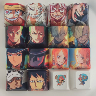 4 One Piece Keycaps Cherry R4 PBT Nhuộm Thăng Hoa Bàn Phím Cơ Keycap Dragonball Demon Slayer Sanrio Disney Luffy Nika Zoro Nezuko Mickey Kuromi Anime Keycap