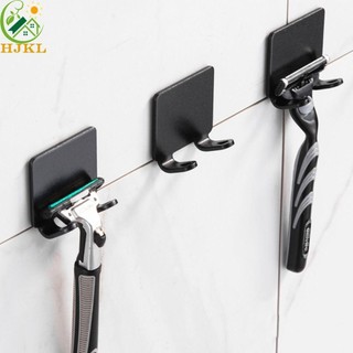 Giá đỡ dao cạo bằng thép không gỉ HJKL, Móc lưu trữ máy cạo râu màu đen bằng nhôm không gian, Phụ kiện nhà bếp Chống thấm nước Bền dính chắc chắn Phòng tắm Giá treo dao cạo Quần áo