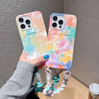 Cho iPhone Ốp Lưng Mềm TPU Khe Cắm Thẻ Có Dây Tay Tranh Taro Vỏ Bảo Vệ Cho Apple iPhone 12 13 14 15 16 Pro Max Vỏ Điện Thoại