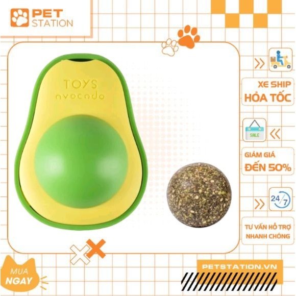 Cỏ mèo gắn tường hình trái bơ cho mèo - Viên cỏ bạc hà giúp mèo giảm stress, tiêu búi lông cho mèo -