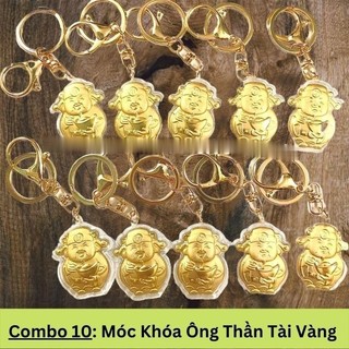 Combo 10 móc khóa ông thần tài vàng - tmt collection - sp005977