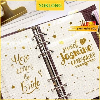 Phụ kiện sổ còng A5 - Thước kẻ, túi zip, túi đựng lấp lánh gắn sổ còng binder tùy chọn