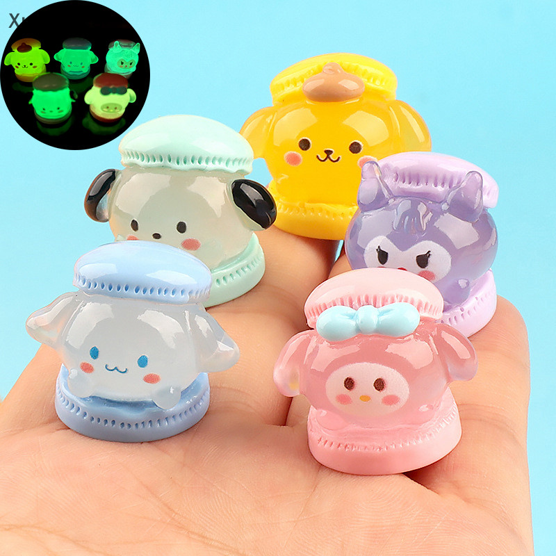 Xut 3D Dạ Quang Sanrio Đồ Trang Trí Kuromi Pochacco Cinnamoroll Giai Điệu Ô Tô Để Bàn Trang Trí DIY Vỏ Điện Thoại Kẹp Tóc Phụ Kiện N