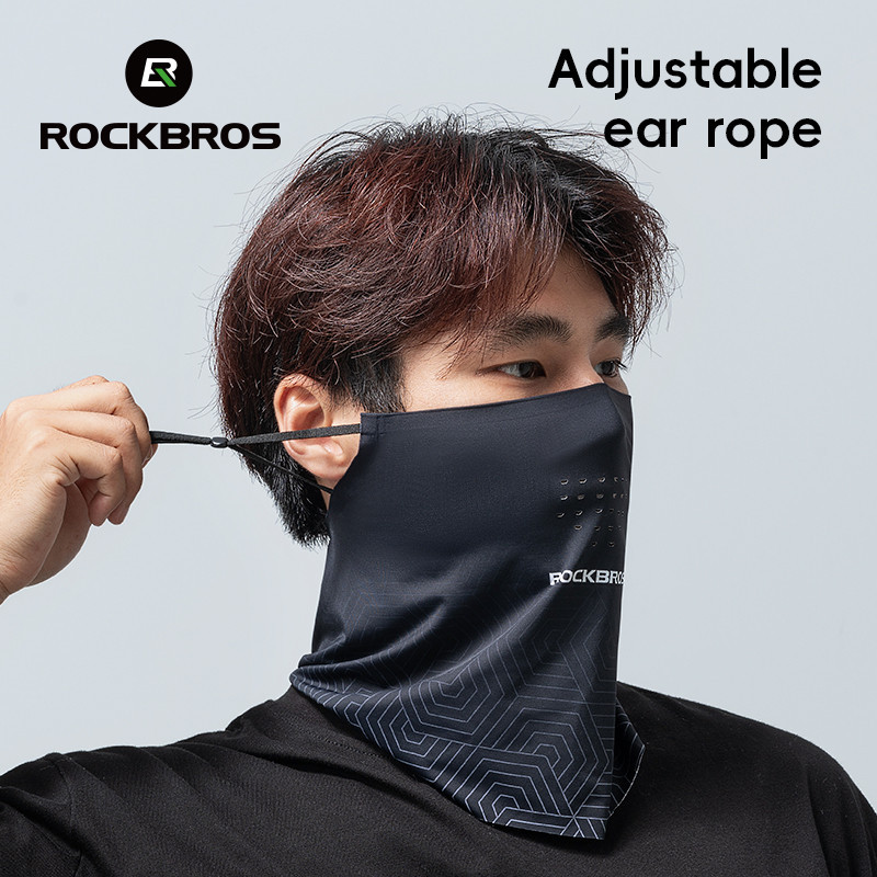 Rockbros Ice Silk Mặt nạ Chống tia cực tím Thoáng khí Khăn trùm đầu ngoài trời Xe đạp