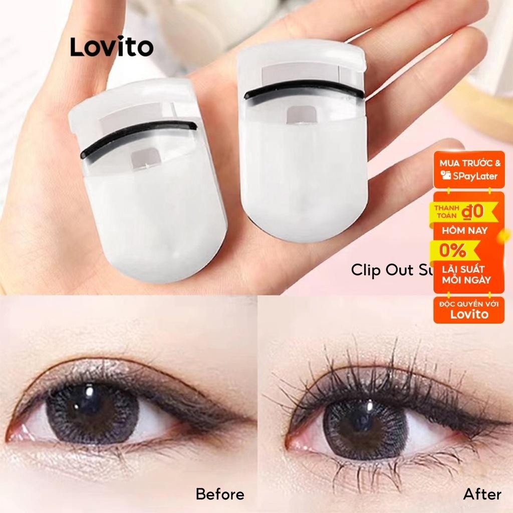 Kẹp Bấm Mi Cong Mini Lovito Bằng Nhựa Nhỏ Gọn Trang Điểm Khi Du Lịch L50Ad089 (Màu Trắng)