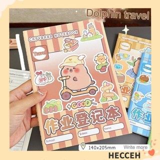 Máy tính xách tay HECCEH Capybara, Sách đăng ký văn phòng phẩm dành cho sinh viên sáng tạo, Sách bài tập dễ thương Nhật ký Người lập kế hoạch Bài tập về nhà Hoạt hình Máy tính xách tay A5 Đồ dùng học tập