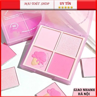 Xixi Phấn Má Hồng Bốn Màu Lên Tông Lì Chống Nước Lâu Trôi