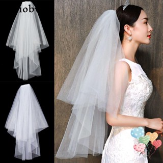 Huiobvl10 Veil Cô Dâu Hai Lớp Màu Trắng Ngà Cưới Phụ Kiện Có Lược