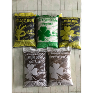 Trấu hun nguyên cánh, vỏ lạc hun, perlite, mùn dừa, vermiculite túi 10 lít - dùng trộn đất trồng cây