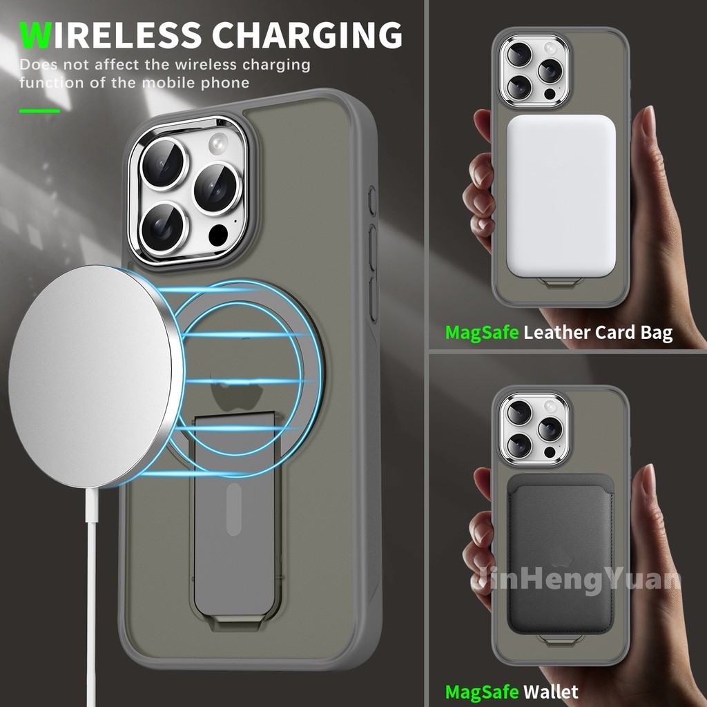 Ốp điện thoại Acrylic mờ vàng titan sa mạc Vỏ khung vô hình từ tính cho IPhone 16 15 14 Plus 13 12 11 Pro Max 360 ° Vỏ bảo vệ chống rơi Vỏ sạc không dây