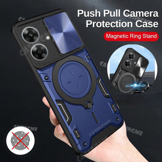 Realme Note 60x 2024 Giáp Chống Sốc Đẩy Kéo Camera Bảo Vệ Cho Realme Note 60x Note60x 60 Note60 x 4G 5G 2024 Vỏ Vòng Từ Tính Ô Tô Ốp Lưng Vỏ Điện Thoại