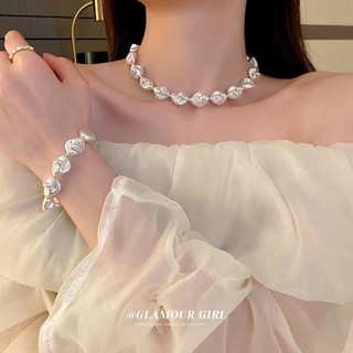 Baroque Không Đều Ngọc Trai Vòng Cổ Thiết Kế Xương Đòn Dây Xích Sang Trọng Thời Trang Vòng Cổ Nữ Cao Cấp Phụ Kiện