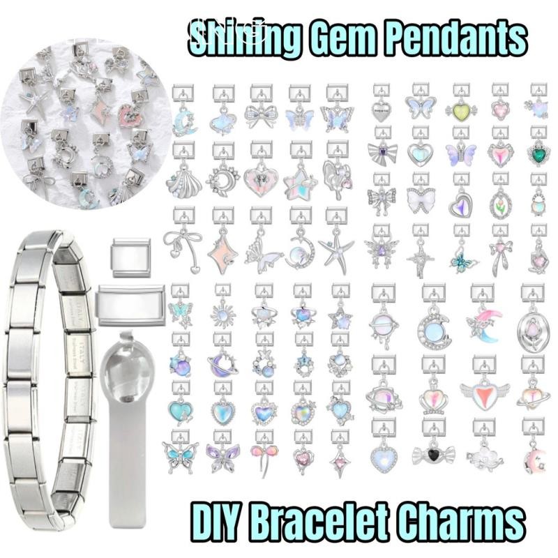 Sáng Bóng Đá Quý Quyến Rũ Vòng Tay Ý Quyến Rũ Liên Kết Phù Hợp Với 9 Mm Mô Đun Vòng Tay Thép Không Gỉ Trang Sức DIY Làm