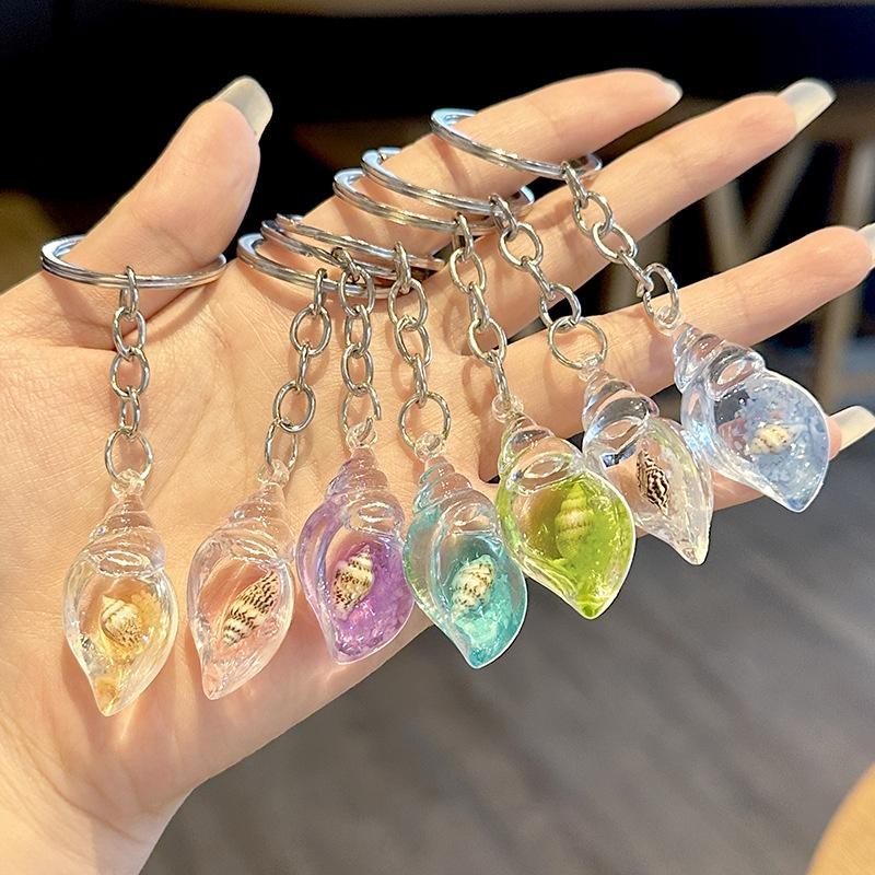 Luimo Acrylic Trong Suốt Mô Phỏng Giả Tưởng Dạ Quang Conch Móc Khóa Túi Ch Móc Chìa Khóa Xe SBS