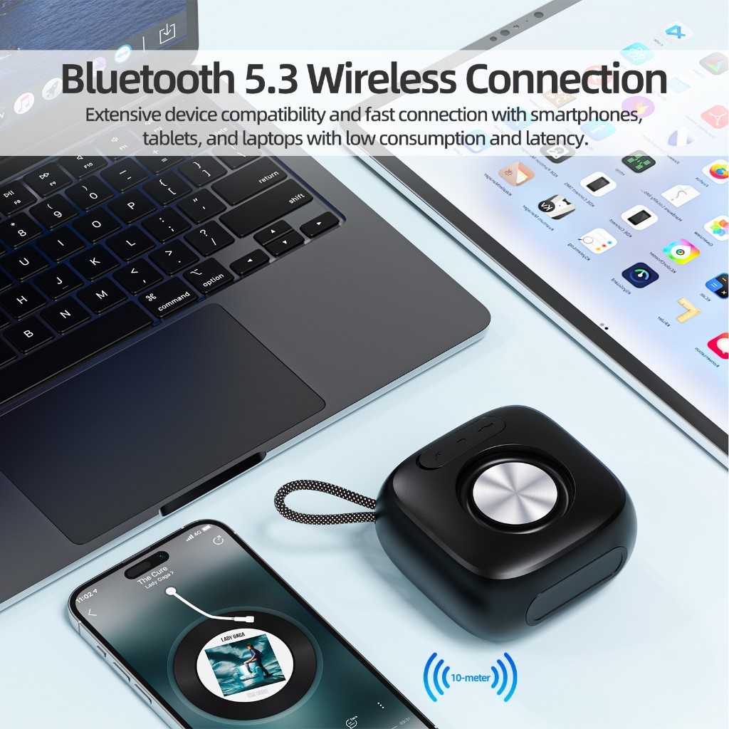 GOOJODOQ Loa Bluetooth  TWS 5.3 không dây có dây buộc Loa Mini di động Thẻ TF có thể sạc lại | BigBuy360 - bigbuy360.vn