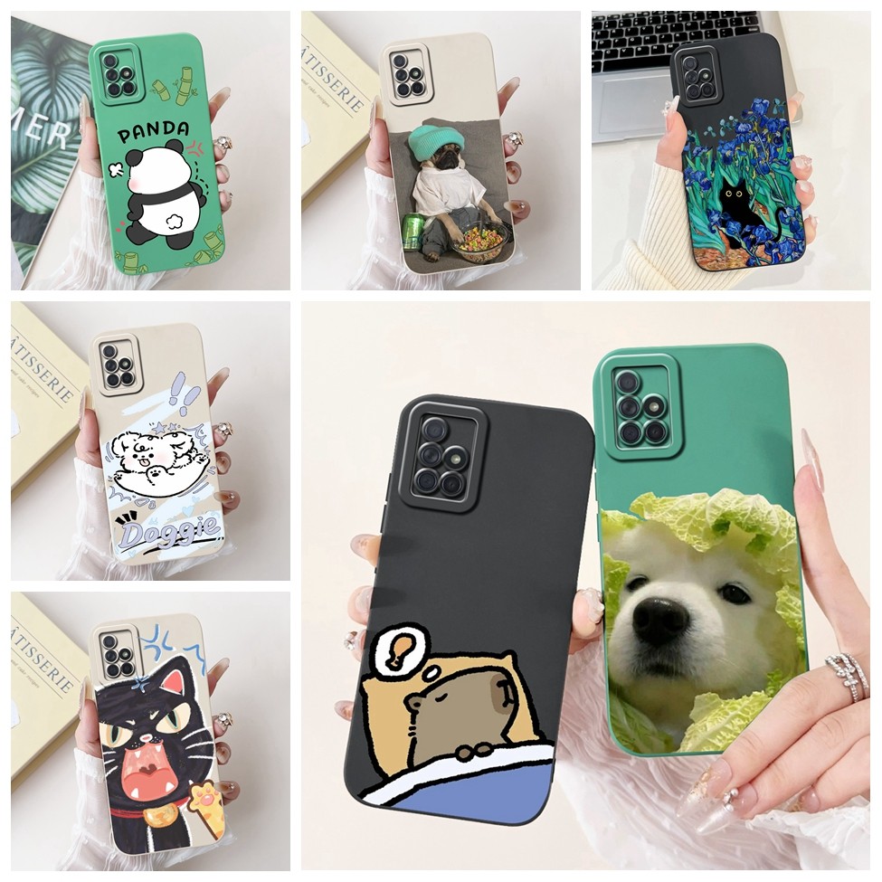 4g Cho Samsung A71 A715F Ốp Lưng Thẩm Mỹ Dễ Thương Gog Cat Panda Kapibala Silicon Ốp lưng Samsung Ga