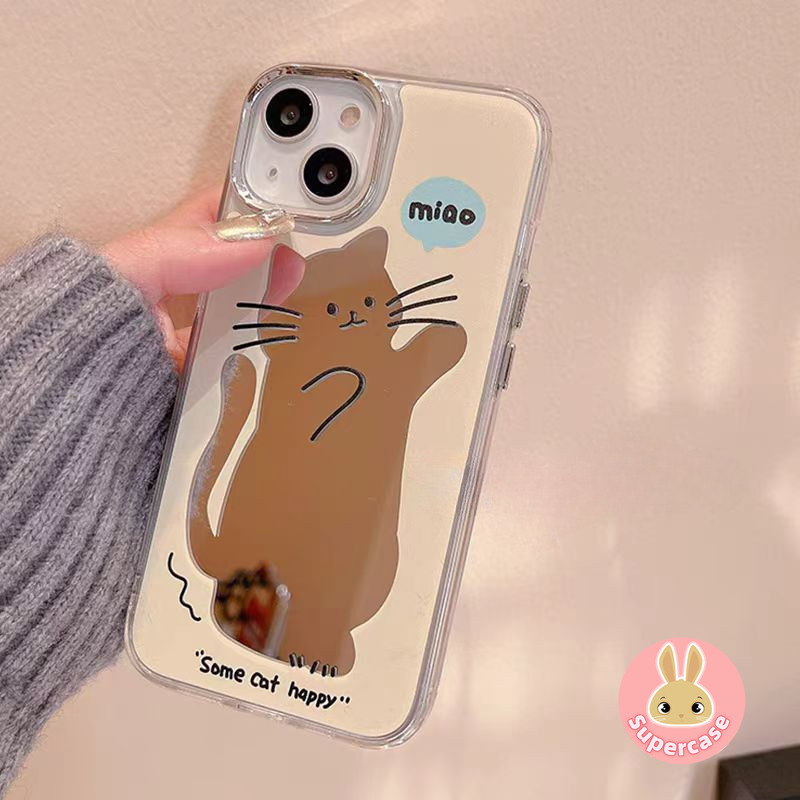 Ốp Điện Thoại Mèo Gương Dễ Thương Cho Redmi 14C 14R K70 K60 K50 Ultra Note 14 11 10 9T Pro Plus 5G Ố