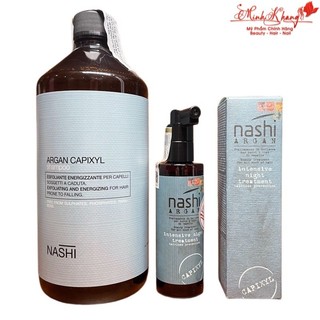 Dầu gội và huyết thanh chống rụng, kích thích mọc tóc NASHI ARGAN CAPIXYL 1000ml/100ml 