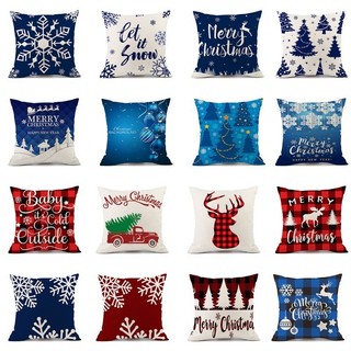   VỎ+RUỘT  Gối tựa lưng  HÀNG CAO CẤP  Gối trang trí sofa vải mềm mịn hoạ tiết NOEL 