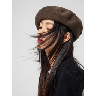 MISSKOI Dopamine Màu Trơn Len Mũ Nồi Nữ Phiên Bản Hàn Quốc Thời Trang Họa Sĩ Mũ Thu Đông Văn Học Hàn Quốc Retro Mũ Len