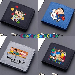 Ví gấp hoạt hình Crayon Shin-chan Ví dây kéo di động có thể đựng tiền xu và thẻ ngân hàng