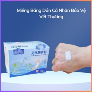 Hộp 120 miếng băng dán cá nhân bảo vệ vết thương chống thấm nước 7.2x2cm